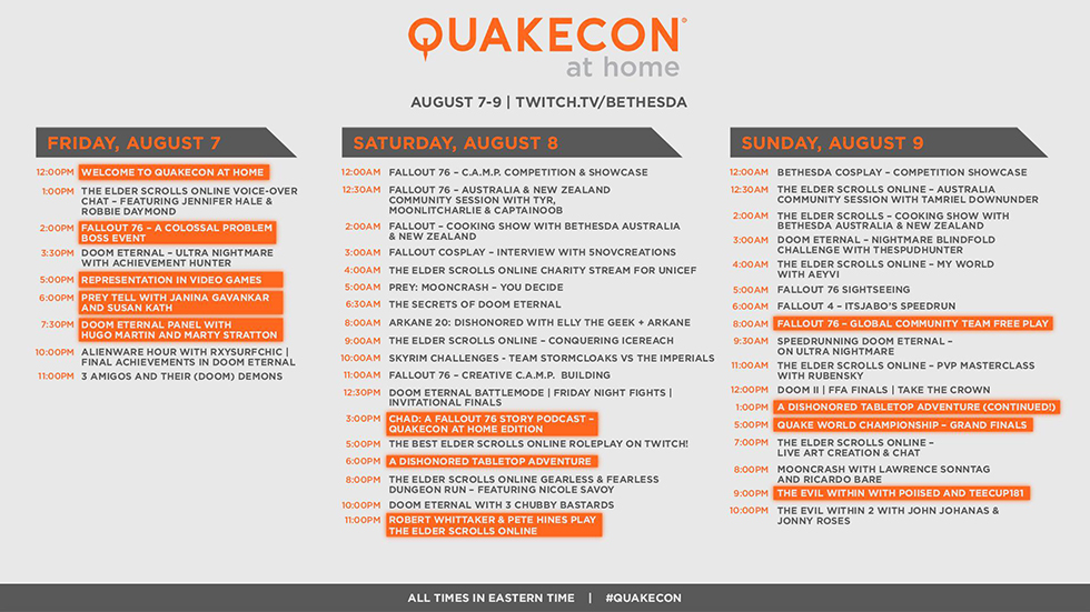 QuakeCon at Home horarios