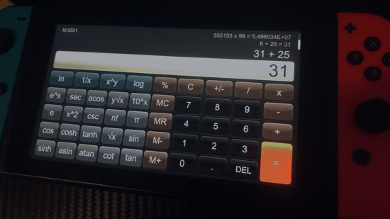 Nintendo Switch calculadora